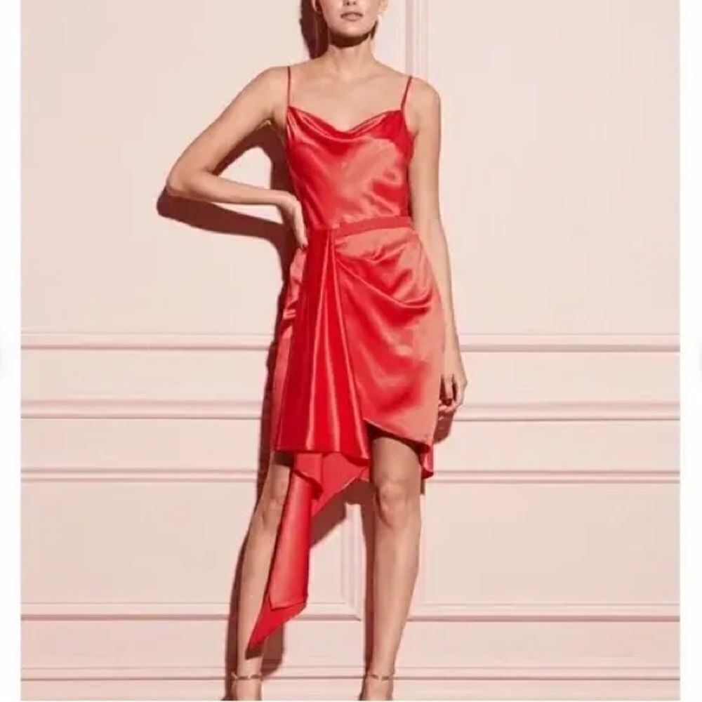 Fleur Du Mal Cascade Red Silk Dress
